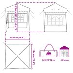 vidaXL Tente de fête pop-up 195 x 195 x 245 cm Crème Tissu Oxford