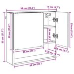 vidaXL Armoire Miroir Chêne sonoma 59 x 17 x 55 cm Bois d'ingénierie