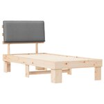 vidaXL Cadre de lit avec tête de lit rembourrée Gris clair 80 x 200 cm