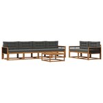 vidaXL Ensemble de canapés d'extérieur 7 Pièces Naturel et Anthracite