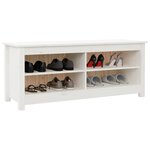 vidaXL Banc à chaussures Blanc 110x38x45 5 cm Bois de pin massif