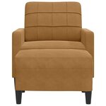 vidaXL Fauteuil avec repose-pied Marron 60 cm Velours