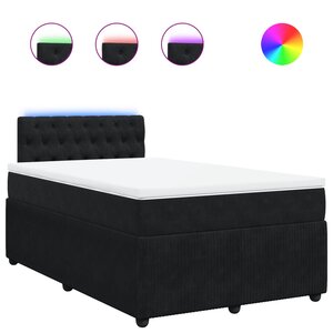 vidaXL Sommier à lattes de lit avec matelas Noir 120x200 cm Velours