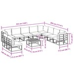 vidaXL Ensemble de canapé de jardin 11 Pièces Noir 70 x 70 x 32 cm