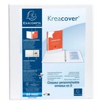 Classeur Pp Personnalisable Kreacover - 2 Anneaux En D 40mm - A4 Maxi - Blanc - X 10 - Exacompta