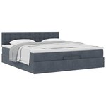 vidaXL Cadre de lit ottoman avec matelas gris foncé 200x200 cm velours