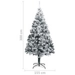 vidaXL Sapin de Noël artificiel LED et flocons de neige Vert 300 cm