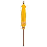 vidaXL Parasol Jaune (210-220) x 260 cm Coton et bois massif
