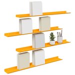vidaXL Étagère flottante 4 Pièces Jaune moutarde 80 x 9 x 2 5 cm Acier