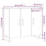 vidaXL Buffet gris béton 90x34x80 cm bois d'ingénierie