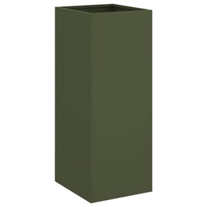 vidaXL Jardinière vert olive 32x29x75 cm acier laminé à froid