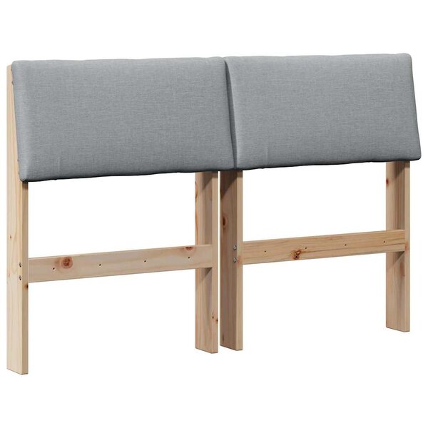 vidaXL Tête de lit capitonnée Gris clair 120 cm Pin massif