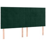 vidaXL Tête de lit à LED Vert foncé 160x5x118/128 cm Velours
