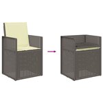 vidaXL Chaises de jardin salle à manger 2 Pièces Gris clair et Crème PP
