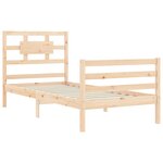 vidaXL Cadre de lit avec tête de lit 90x200 cm bois massif
