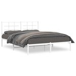 vidaXL Cadre de lit métal sans matelas et tête de lit blanc 150x200 cm