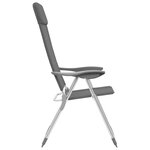 vidaXL Chaises de camping pliables 2 Pièces Gris Aluminium