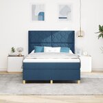 Lit à ressorts vidaXL avec matelas et LED bleue 160x200 cm en tissu