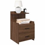 vidaXL Table de chevet avec 2 tiroirs Chêne brun 40 x 36 5 x 62 cm