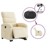 vidaXL Fauteuil inclinable électrique crème tissu