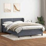 vidaXL Sommier à lattes de lit et matelas gris foncé 160x220cm velours