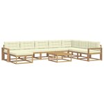 vidaXL Ensemble de canapés d'extérieur 9 Pièces Blanc et crème