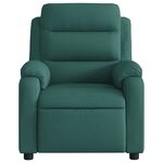 vidaXL Fauteuil inclinable électrique Vert foncé Tissu