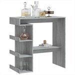 vidaXL Table de bar et étagère de rangement Sonoma gris 100x50x101 5cm