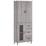 vidaXL Buffet haut Sonoma gris 69 5x34x180 cm Bois d'ingénierie
