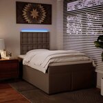 vidaXL Sommier à lattes de lit matelas cappuccino 120x190cm similicuir