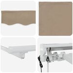 vidaXL Cadre d'auvent Beige 250 x 200 cm Polyester avec revêtement PU
