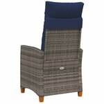 vidaXL Chaise inclinable avec plateau à thé 62 x 64 x 112 cm polyrotin