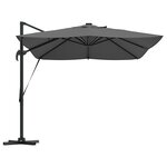 vidaXL Parasol déporté Roma avec LEDs anthracite 352x251x265 cm Aluminium