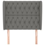 vidaXL Tête de lit avec oreilles Gris foncé 93x23x118/128 cm Tissu