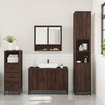 vidaXL Ensemble de meubles de salle de bain 3 Pièces Chêne marron