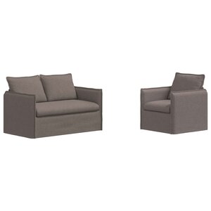 vidaXL Ensemble de Canapés 2 pc Taupe Tissu