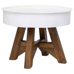 vidaXL Table basse Bois de récupération massif 60x45 cm Blanc