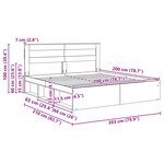 vidaXL Cadre de lit avec matelas Noir 200 x 200 cm Pin massif