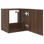 vidaXL Meuble TV mural avec lumières LED chêne marron 40 5x35x40 cm