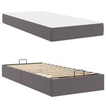 vidaXL Cadre de lit avec matelas avec matelas 2 Pièces Gris PVC