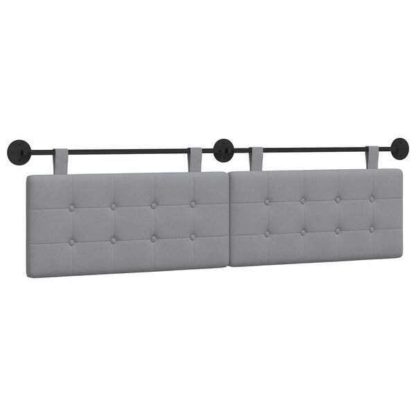 vidaXL Tête de lit suspendue Gris clair tissu