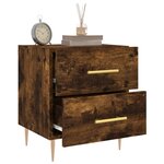 vidaXL Tables de chevet 2Pièces chêne fumé 40x35x47 5cm bois d’ingénierie