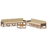 vidaXL Ensemble de canapés d'extérieur 9 Pièces Naturel et Beige