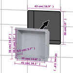 vidaXL Niche de douche Gris mat 41x36x10 cm