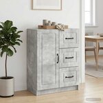 vidaXL Buffet Gris béton 66 x 34 5 x 87 cm Bois d'ingénierie