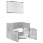 vidaXL Ensemble de meubles de salle de bain 2 Pièces gris béton