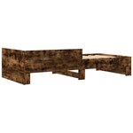 vidaXL Cadre de lit avec tête de lit Chêne fumé 80 x 200 cm