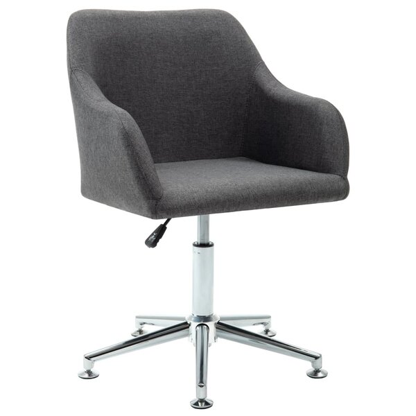 vidaXL Chaise pivotante à manger gris foncé tissu