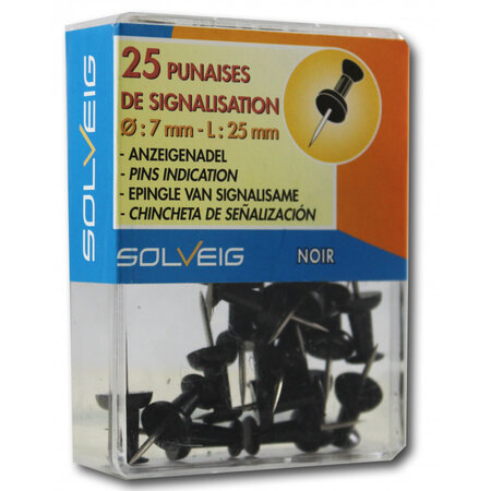 25 punaises de signalisation - solveig - noir