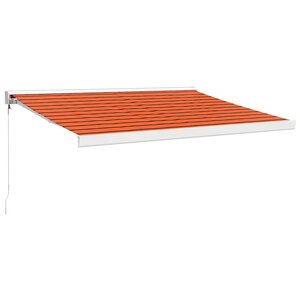 vidaXL Auvent rétractable orange et marron 3 5x2 5m tissu et aluminium